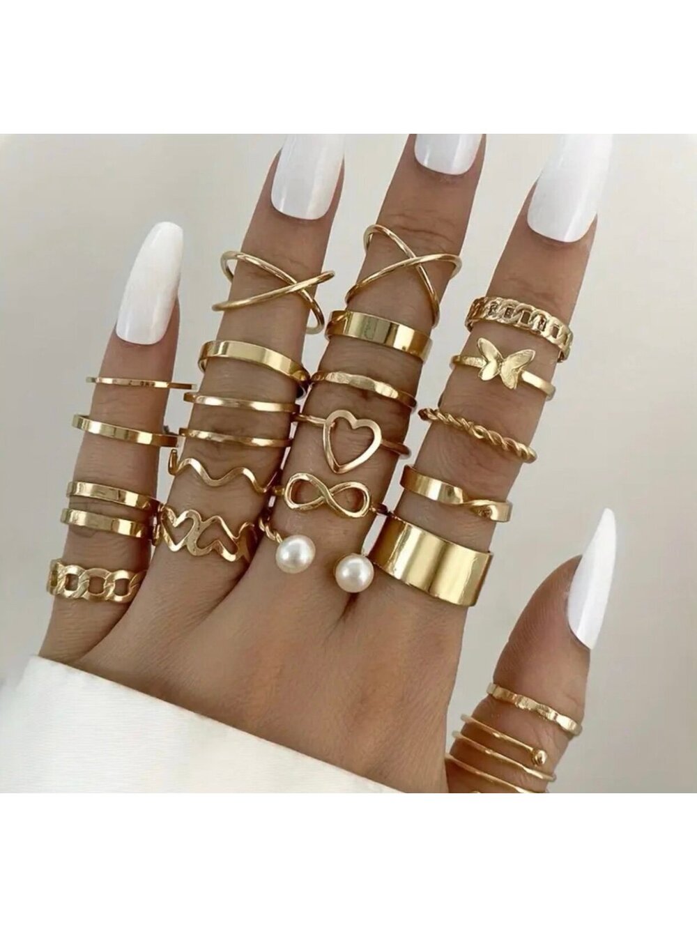 Brand New - 5 Piece Assorted - Gold Stacking/Fidget Rings - Multiple Sizes